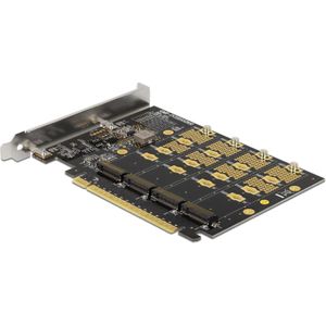 Delock - Host Bus Adapter - PCI Express Kaart - Zwart - 4 M.2 Slots
