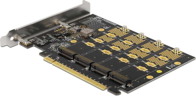 Delock - Host Bus Adapter - PCI Express Kaart - Zwart - 4 M.2 Slots