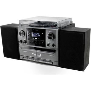 Soundmaster MCD5600SW bw Muzieksysteem disc, DAB+/UKW, CD, USB, 2xcassette, Encod. (CD Speler, Bluetooth, Platenspeler, 2x 5 W), Stereosysteem, Zwart