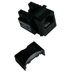 Datacom Keystone UTP RJ12 Cat3 (DUAL) zwart, Netwerk accessoires