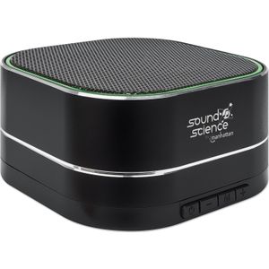 Manhattan - Sound Science Metallic - Bluetooth Speaker - Zwart - Draadloos met FM-radio en MicroSD-kaartsleuf