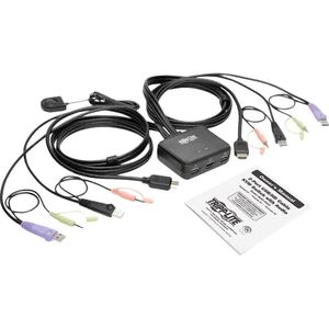 Eaton - 2-poorts KVM-switch - Zwart - USB/HD Kabel met Audio/Videokabels