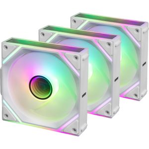 Blackstar Luna MAG-INF ARGB PWM Fan Pack, white, 120 mm, 3 pieces (120 mm, 3 x), PC ventilator, Wit