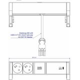Bachmann - DESK2 - Stekkerdoos - Roestvrij Staal - 2 UTE Stopcontacten - USB-C 60W