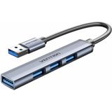 Vention CKOHB interface hub USB 3.2 Gen 1 (3.1 Gen 1) Type-A 5000 Mbit/s Grijs