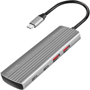 LogiLink UA0414 Hub - USB 3.2 Gen2 - Space Grey - Uitbreiding met 7 USB-poorten