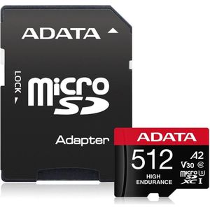 Adata - High Endurance - Geheugenkaart - Zwart, Rood - 512 GB