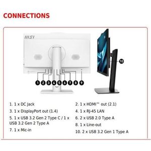 MSI PRO AP242P 14M-629IT i5-144008Gb Hd 512Gb (512 GB, 8 GB, Intel Core i5-14400, UHD Graphics 730), PC, Wit