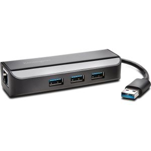 Kensington UA3000E (USB A), Docking station + USB-hub, Zwart