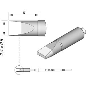 JBC Soldeerstift serie C105, beitelvorm, C105223/2,4 x 0,6 mm, recht, hoogthermisch, Soldeer accessoires