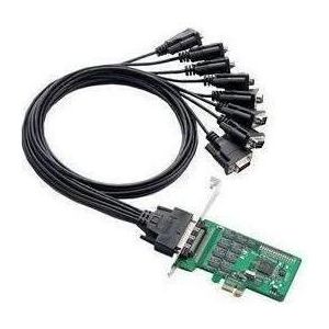 Moxa CP-168EL-A W/O KABEL - 8-poorts RS-232 seriële kaart met laag profiel PCI Express x1, Controlekaart