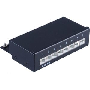 Shiverpeaks S/CONN maximale connectiviteit patchpaneel-cat 6A patchpaneel, afgeschermd, zwart, 8 poorten, Server accessoires, Zwart