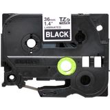 Brother - TZe-365 - Etiketteringstape - Zwart - Wit - 3.60 cm