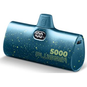 Cellularline Plugger (5000 mAh, 20 W, 18.50 Wh), Powerbank, Blauw