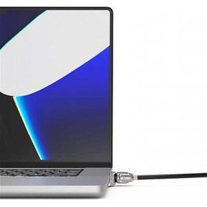Maclocks Ledge adapter voor 2022 M1 MacBook Pro 16"" + kabelslot met sleutel, Beveiliging van notebooks, Zilver, Zwart