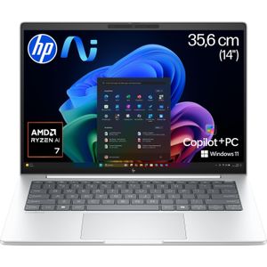 HP EliteBook 8 G1a (14", 1000 GB, 64 GB, DE, AMD Ryzen AI 7 350), Notebook, Zilver