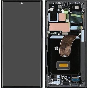 Samsung LCD + Touch + Frame voor S918B Samsung Galaxy S23 Ultra - grafiet, Andere smartphone accessoires, Grijs
