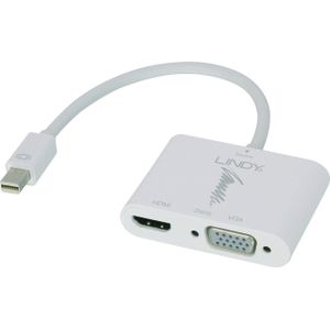 Lindy Mini DisplayPort 1.2 naar (HDMI, VGA, 10 cm), Data + Video Adapter, Wit