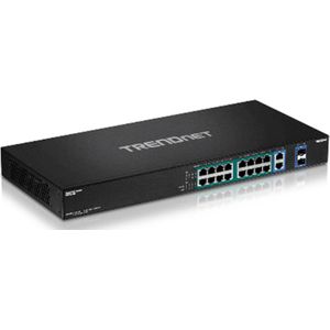 Trendnet TPE-TG182F 18-poorts Switch Gigabit High Power (18 ports), Netwerkschakelaar, Zwart