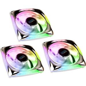 Lamptron PLUTO+ ARGB PWM ventilator 3-pack bundel (3 x), PC ventilator, Zilver
