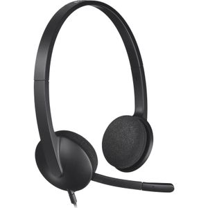 Logitech H340 (Bedraad, USB-A), Kantoorheadset, Zwart
