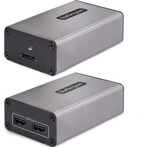 StarTech.com 2-Port USB 3.0 Extender over OM3 Multimode Glasvezel, LC/LC, 2x 5Gbps USB-A Hub, Bereik 350m, Duurzame Glasvezel USB Verlenger, Active Optical USB Extender