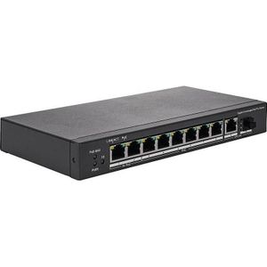 Abus ITAC10111 8-poorts PoE Gigabit schakelaar (10 ports), Netwerkschakelaar, Zwart