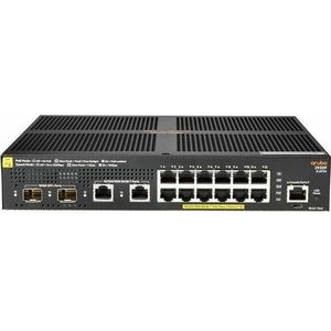 HPE Aruba 2930F 12G PoE+ 2G/2SFP+, Managed, L3, Gigabit Ethernet (10/100/1000 (12 ports), Netwerkschakelaar, Zwart