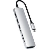 Satechi USB-C Slanke Multi-poort (USB C), Docking station + USB-hub, Zilver