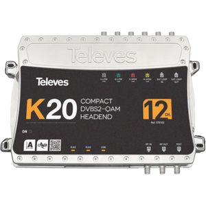 Televes Compacte headend K20-12 12 transponders, DVB-S2 in QAM, Satelliet accessoires, Zwart