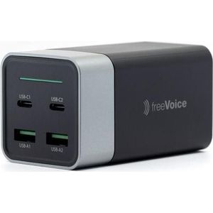 FreeVoice Multipower snellader (120 W), USB-lader, Grijs, Zilver