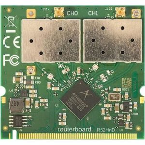 MikroTik - R52HnD - Netwerkkaart - Groen - Hoog Vermogen Dual-band miniPCI