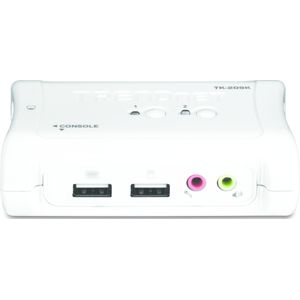 Trendnet - TK-209K - KVM Switch - Wit - Bedraad - 2 Poorten - Resolutie 2048 x 1536 PX
