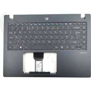 Acer TMX3310-M/TMX3410-M Keyboard (UK-ENGLISH) BL & Upper Cover (BLACK), Onderdelen voor notebooks, Zwart