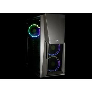 Droxio Caja Brander Atx Gaming Lat. Crist Templado (ATX), PC-behuizing, Zwart