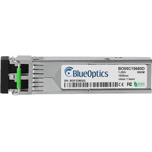 BlueOptics Compatibel Redlion Sixnet GMFIBER-SFP-80K BO05C15680D SFP Transceiver, LC-Duplex, 1000BASE-ZX, Sin, Zendontvangers, Zilver