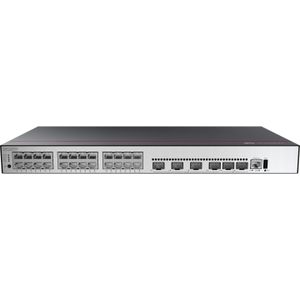 Huawei S5735-L24P4XE-A-V2 /100/1000BASE-T-poorten 0GE SFP+-poorten 2GE Stack-poorten PoE+ AC Po (28 ports), Netwerkschakelaar, Zwart, Zilver