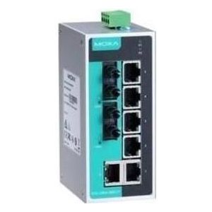 Moxa EDS-208A-MM-ST-T - Unmanaged Ethernet-switch met 6 10/100BaseT(X)-poorten, Netwerkschakelaar