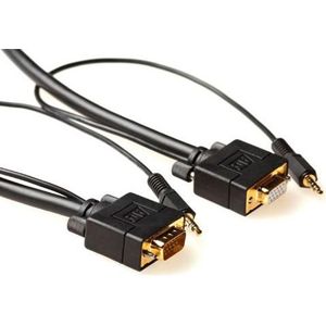 ACT 2m VGA + 3,5mm 2m VGA (D-Sub) + 3,5 mm (1/8"") VGA (D-Sub) + 3,5 mm (1/8"") Zwarte HDMI-kabel (2 m, VGA), Videokabel