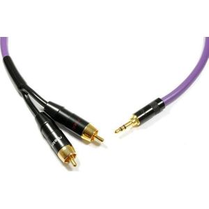 Melodiya Jack 3,5 mm laidas - RCA (Cinch) x2 12m violetinis (12 m), Audiokabel