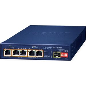 Planet - BSP-115HP - Netwerkschakelaar - Blauw - 5-poorts Hybrid PoE + 1-poorts SFP
