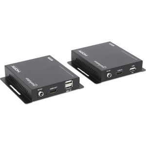 Manhattan - 1080p HDMI KVM over IP Extender Set - KVM Schakelaars - Zwart - Tot 120 m afstand