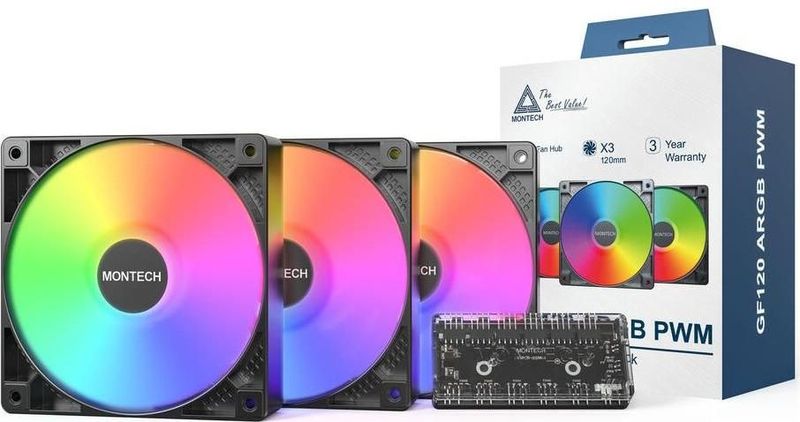 Montech - GF120 PWM - Ventilator - 120 Mm - Zwart