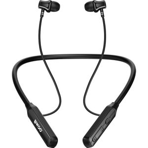 Bwoo Stereo Sound Quality BT5.3 Neckband Earphone BW890 black (ANC, 10 h, Draadloze), Koptelefoon, Zwart