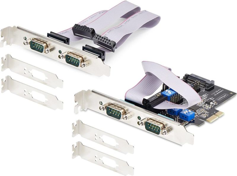 Seriële PCI-Express Kaart - 4 Poorten - DB9 - RS-232/RS-422/RS-485 - Met DIP-Schakelaars