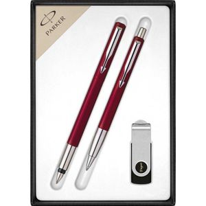 Parker Pen, zz3_ARCHIV_Pen_to_pen, Set Vector vulpen + biros + USB rood (Rood, 2 x)