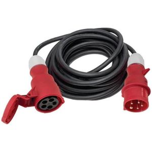 Weingartner, Verlengkabels, CEE verlenging met fase omvormer stekker 32 A 400 V 10m H07RN-F 5x4mm² zwart IP44 (10 m, CEE 32/5)