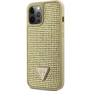 Guess Strass Driehoek Metalen Logo-etui voor iPhone 12 Pro Max Goud (iPhone 12 Pro Max), Smartphonehoes, Goud