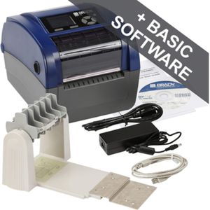 Brady BBP12-EU+Unwinder, thermische transferprinter, max. breedte 118 mm, 300 dpi, serieel, USB, LAN, met (300 dpi), Labelprinter, Zwart