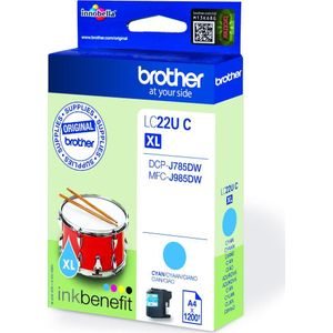 Brother, Inkt, LC-22UC INKTCARTRIDGE CYAAN (C, M, Y, BK)